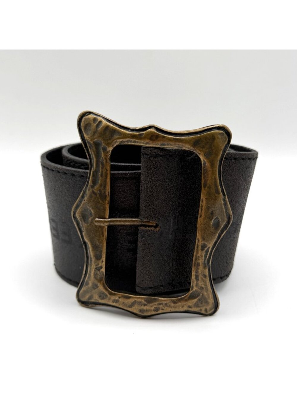 Gianfranco Ferre Italy Black 100% Genuine Leather Wide Waist Belt Size 90